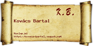 Kovács Bartal névjegykártya